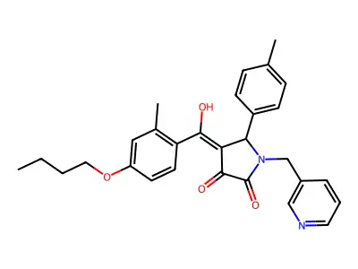 4-(4-butoxy-2-methylbenzoyl)-3-hydroxy-5-(4-methylphenyl)-1-[(pyridin-3-yl)methyl]-2,5-dihydro-1H-pyrrol-2-one structure