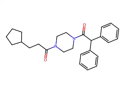 3-Cyclopentyl-1-[4-(2,2-diphenylacetyl)piperazin-1-yl]propan-1-one structure