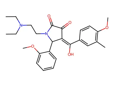 1-(2-diethylaminoethyl)-4-[hydroxy-(4-methoxy-3-methylphenyl)methylidene]-5-(2-methoxyphenyl)pyrrolidine-2,3-dione structure