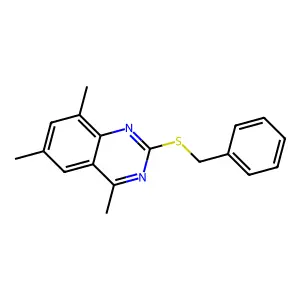 2-(Benzylsulfanyl)-4,6,8-trimethylquinazoline structure