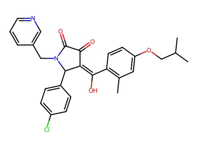 5-(4-chlorophenyl)-3-hydroxy-4-[2-methyl-4-(2-methylpropoxy)benzoyl]-1-[(pyridin-3-yl)methyl]-2,5-dihydro-1H-pyrrol-2-one structure