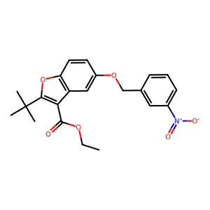 Ethyl 2-tert-butyl-5-[(3-nitrophenyl)methoxy]-1-benzofuran-3-carboxylate structure