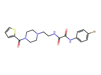 N'-(4-bromophenyl)-N-[2-[4-(thiophene-2-carbonyl)piperazin-1-yl]ethyl]oxamide structure