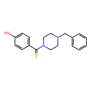 (4-Benzylpiperazin-1-yl)(4-hydroxyphenyl)methanethione structure