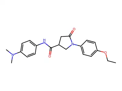 N-[4-(dimethylamino)phenyl]-1-(4-ethoxyphenyl)-5-oxopyrrolidine-3-carboxamide structure