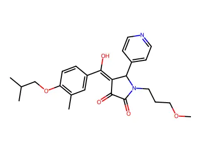 3-hydroxy-1-(3-methoxypropyl)-4-[3-methyl-4-(2-methylpropoxy)benzoyl]-5-(pyridin-4-yl)-2,5-dihydro-1H-pyrrol-2-one structure