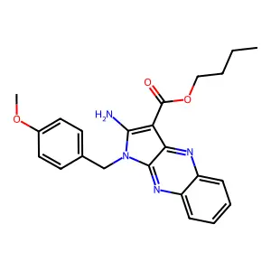 butyl 2-amino-1-(4-methoxybenzyl)-1H-pyrrolo[2,3-b]quinoxaline-3-carboxylate structure