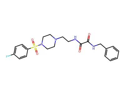 N-Benzyl-N'-{2-[4-(4-fluoro-benzenesulfonyl)-piperazin-1-yl]-ethyl}-oxalamide structure