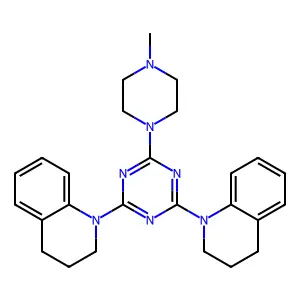 1-[4-(3,4-dihydroquinolin-1(2H)-yl)-6-(4-methylpiperazin-1-yl)-1,3,5-triazin-2-yl]-1,2,3,4-tetrahydroquinoline structure