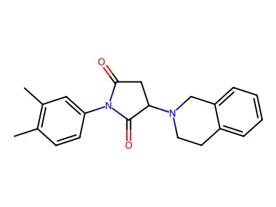 3-(3,4-dihydroisoquinolin-2(1H)-yl)-1-(3,4-dimethylphenyl)pyrrolidine-2,5-dione structure