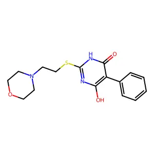 4-hydroxy-2-(2-morpholin-4-ylethylsulfanyl)-5-phenyl-1H-pyrimidin-6-one structure
