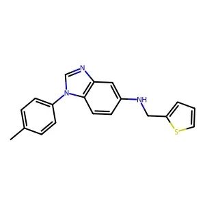 1-(4-methylphenyl)-N-(thiophen-2-ylmethyl)benzimidazol-5-amine structure