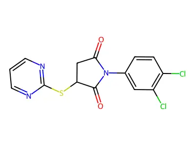 1-(3,4-Dichlorophenyl)-3-(pyrimidin-2-ylsulfanyl)pyrrolidine-2,5-dione structure