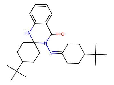 4-tert-butyl-3'-[(4-tert-butylcyclohexylidene)amino]-1'H-spiro[cyclohexane-1,2'-quinazolin]-4'(3'H)-one structure
