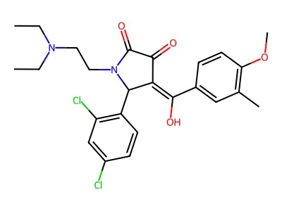 5-(2,4-dichlorophenyl)-1-(2-diethylaminoethyl)-4-[hydroxy-(4-methoxy-3-methylphenyl)methylidene]pyrrolidine-2,3-dione structure