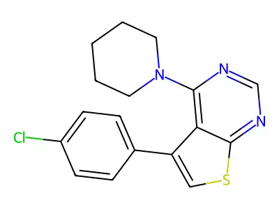 5-(4-Chlorophenyl)-4-piperidin-1-ylthieno[2,3-d]pyrimidine structure