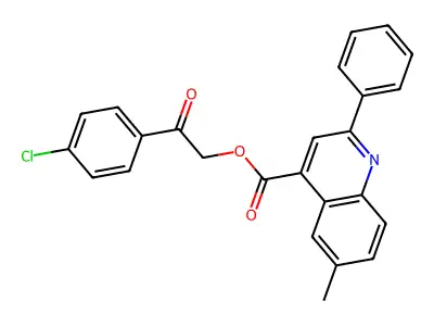 2-(4-Chlorophenyl)-2-oxoethyl 6-methyl-2-phenylquinoline-4-carboxylate structure