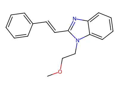 1-(2-methoxyethyl)-2-[(E)-2-phenylethenyl]benzimidazole structure