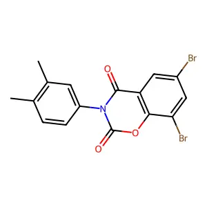 6,8-dibromo-3-(3,4-dimethylphenyl)-2H-1,3-benzoxazine-2,4(3H)-dione structure