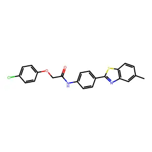 2-(4-chlorophenoxy)-N-[4-(5-methyl-1,3-benzothiazol-2-yl)phenyl]acetamide structure