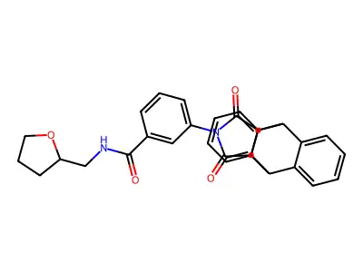 3-(16,18-dioxo-17-azapentacyclo[6.6.5.0~2,7~.0~9,14~.0~15,19~]nonadeca-2,4,6,9,11,13-hexaen-17-yl)-N-(tetrahydro-2-furanylmethyl)benzamide structure
