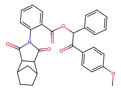 2-(4-methoxyphenyl)-2-oxo-1-phenylethyl 2-(1,3-dioxooctahydro-2H-4,7-methanoisoindol-2-yl)benzoate structure