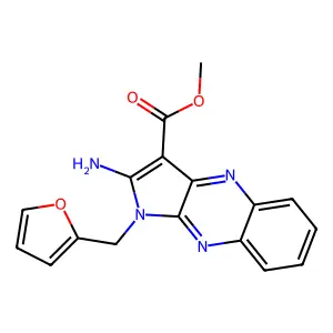 methyl 2-amino-1-(furan-2-ylmethyl)-1H-pyrrolo[2,3-b]quinoxaline-3-carboxylate structure