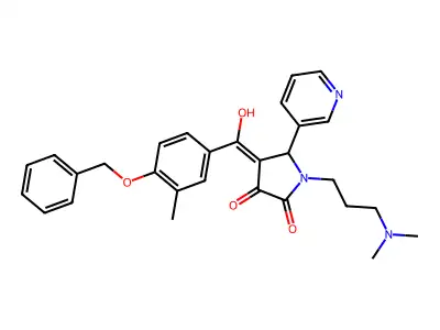 1-[3-(dimethylamino)propyl]-4-[hydroxy-(3-methyl-4-phenylmethoxyphenyl)methylidene]-5-pyridin-3-ylpyrrolidine-2,3-dione structure