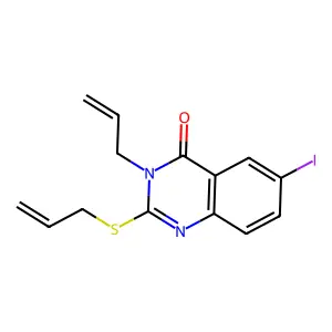 6-Iodo-3-prop-2-enyl-2-prop-2-enylsulfanylquinazolin-4-one structure
