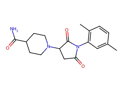 1-[1-(2,5-Dimethylphenyl)-2,5-dioxopyrrolidin-3-yl]piperidine-4-carboxamide structure