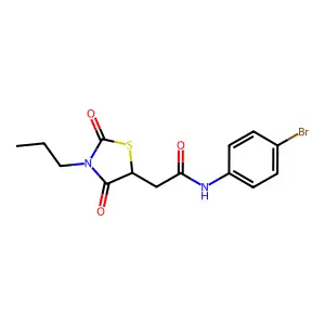 N-(4-bromophenyl)-2-(2,4-dioxo-3-propyl-1,3-thiazolidin-5-yl)acetamide structure