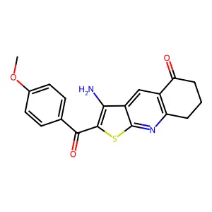3-amino-2-(4-methoxybenzoyl)-7,8-dihydrothieno[2,3-b]quinolin-5(6H)-one structure