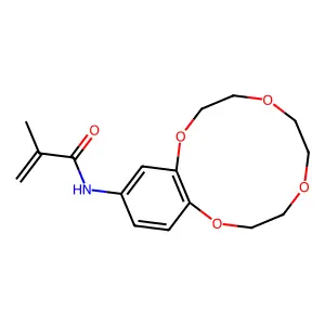 2-methyl-N-(2,5,8,11-tetraoxabicyclo[10.4.0]hexadeca-1(12),13,15-trien-14-yl)-2-propenamide structure