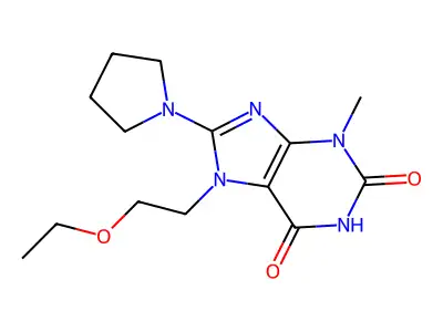 7-(2-Ethoxyethyl)-3-methyl-8-(1-pyrrolidinyl)purine-2,6-dione structure