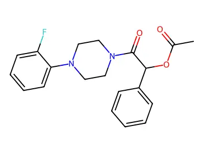2-[4-(2-Fluorophenyl)piperazin-1-yl]-2-oxo-1-phenylethyl acetate structure