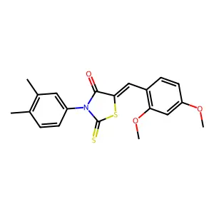 (5Z)-5-(2,4-dimethoxybenzylidene)-3-(3,4-dimethylphenyl)-2-thioxo-1,3-thiazolidin-4-one structure