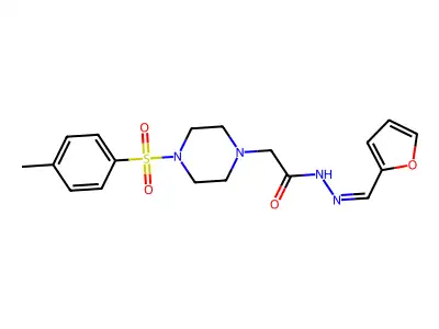 [4-(Toluene-4-sulfonyl)-piperazin-1-yl]-acetic acid [1-furan-2-yl-meth-(E)-ylidene]-hydrazide structure