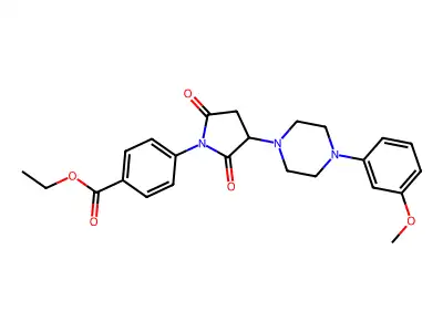 Ethyl 4-{3-[4-(3-methoxyphenyl)piperazin-1-yl]-2,5-dioxopyrrolidin-1-yl}benzoate structure