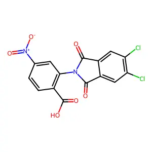 2-(5,6-Dichloro-1,3-dioxoisoindol-2-yl)-4-nitrobenzoic acid structure