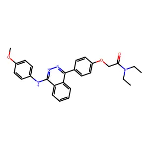 N,N-diethyl-2-[4-[4-(4-methoxyanilino)phthalazin-1-yl]phenoxy]acetamide structure