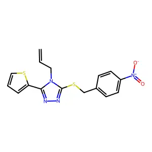 3-[(4-Nitrophenyl)methylthio]-4-prop-2-enyl-5-(2-thienyl)-1,2,4-triazole structure