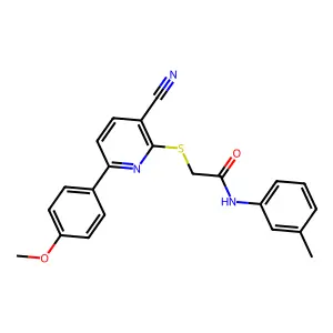 2-{[3-cyano-6-(4-methoxyphenyl)pyridin-2-yl]sulfanyl}-N-(3-methylphenyl)acetamide structure