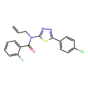 N~1~-allyl-N~1~-[5-(4-chlorophenyl)-1,3,4-thiadiazol-2-yl]-2-fluorobenzamide structure