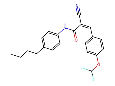 N-(4-butylphenyl)-2-cyano-3-[4-(difluoromethoxy)phenyl]prop-2-enamide structure