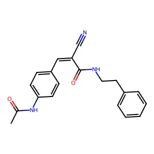 2-cyano-3-(4-acetamidophenyl)-N-(2-phenylethyl)prop-2-enamide structure