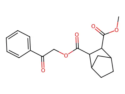 2-Methyl 3-(2-oxo-2-phenylethyl) bicyclo[2.2.1]heptane-2,3-dicarboxylate structure