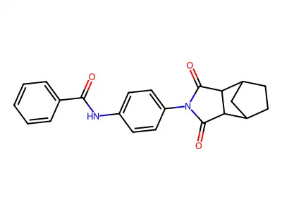 N-[4-(1,3-dioxooctahydro-2H-4,7-methanoisoindol-2-yl)phenyl]benzamide structure