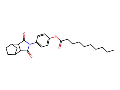 4-(1,3-dioxooctahydro-2H-4,7-methanoisoindol-2-yl)phenyl decanoate structure