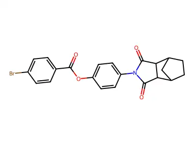4-(1,3-dioxooctahydro-2H-4,7-methanoisoindol-2-yl)phenyl 4-bromobenzoate structure