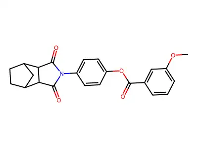 4-(1,3-dioxooctahydro-2H-4,7-methanoisoindol-2-yl)phenyl 3-methoxybenzoate structure